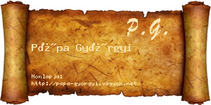 Pápa Györgyi névjegykártya